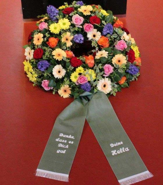 Biedermeierkranz Gerbera, Rosen, bunt